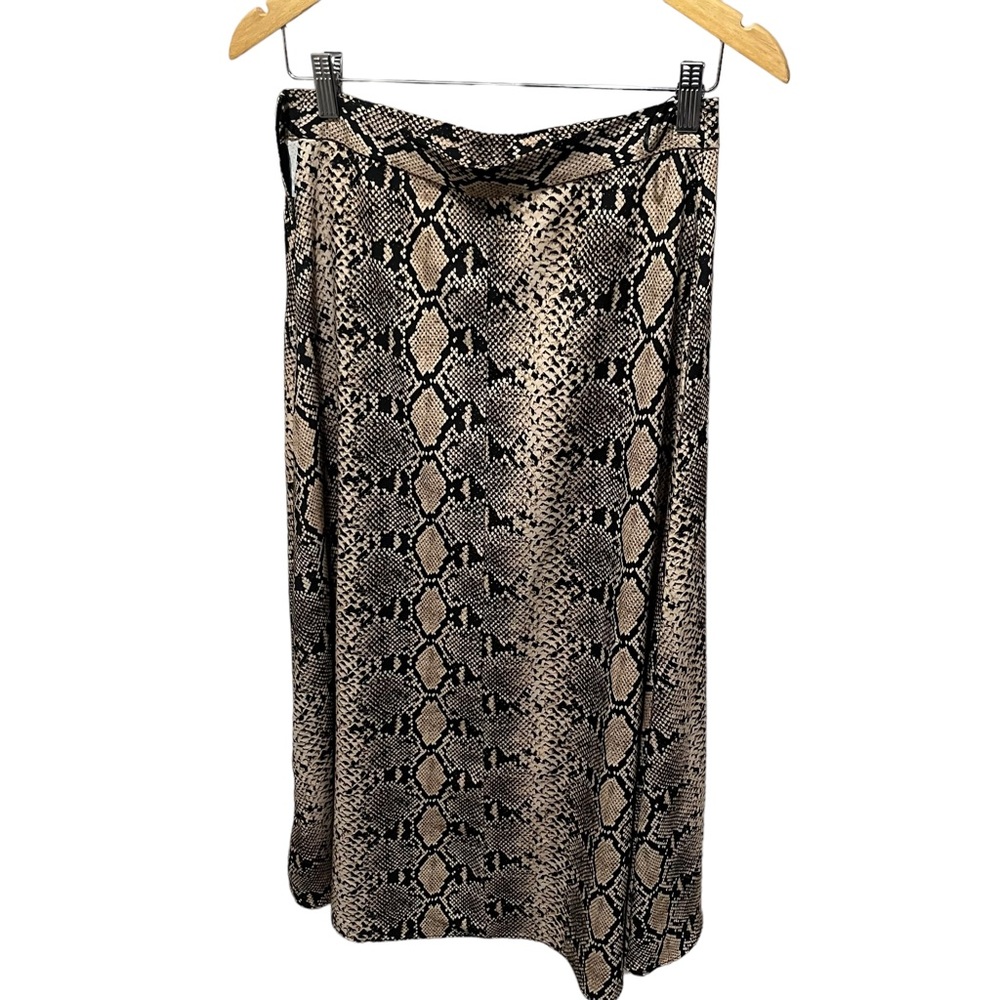 Zara Snake Print Midi Skirt With Buttons And Fron… - image 5